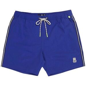 Psycho Bunny Men Ratcliff Blue Swim Shorts in Large